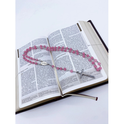 Chapelet plastique rose