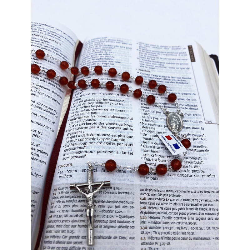 Chapelet agate rouge