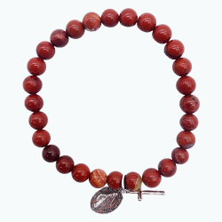 Bracelet en pierre Jaspe rouge - 6mm