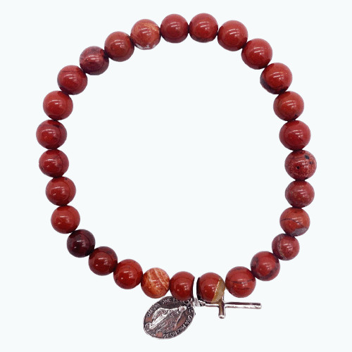 Bracelet en pierre Jaspe rouge - 6mm