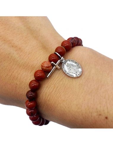 Bracelet en pierre Jaspe rouge - 6mm