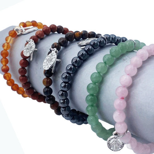 Bracelet en pierre Jaspe rouge - 6mm