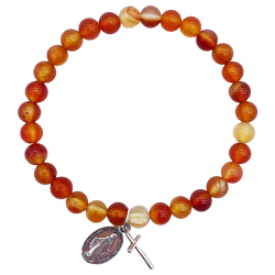 Bracelet en pierre cornaline - 6mm