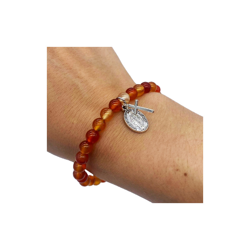 Bracelet en pierre cornaline - 6mm