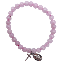 Bracelet en pierre Quartz Rose - 6mm