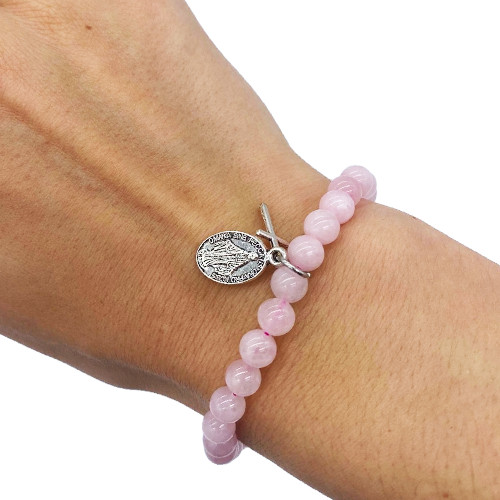 Bracelet en pierre Quartz Rose - 6mm