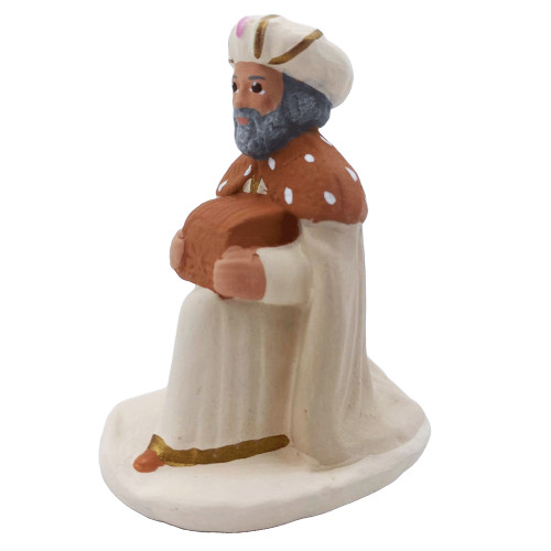 Roi mage à genou Melchior - Arterra - 7cm - blanc