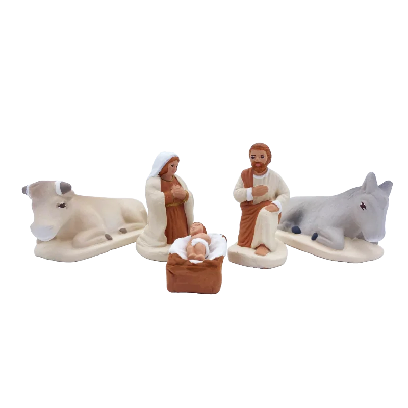 Nativité 5 pers - Arterra - 7cm - blanc