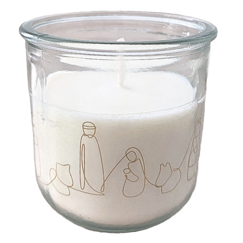 Bougie en verre 100% recyclé - CRECHE EMANY