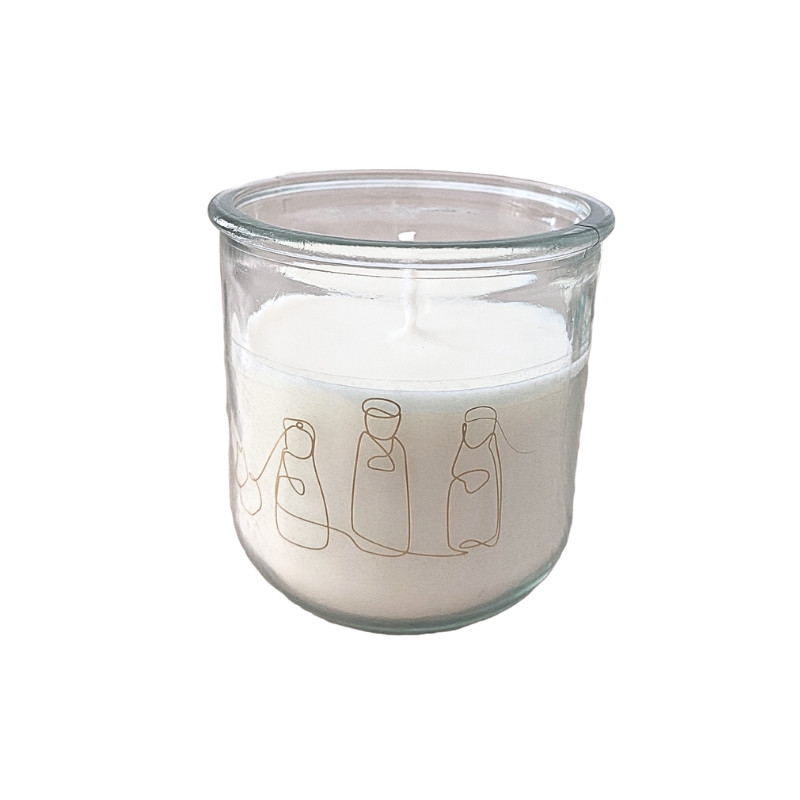 Bougie en verre 100% recyclé - CRECHE EMANY