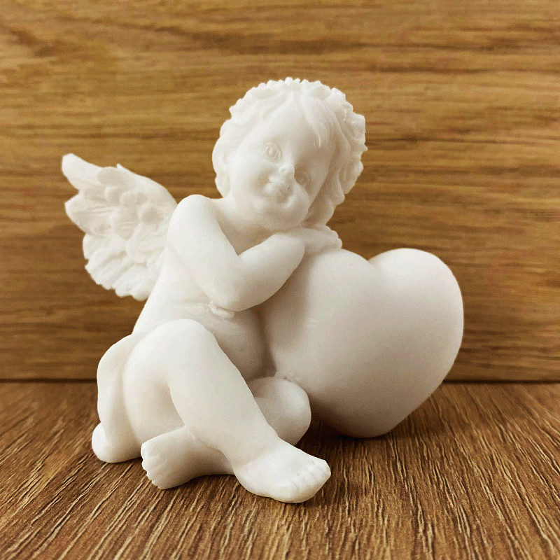 Statue albâtre - 7 cm - Angelot