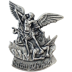 Plaque auto argentée Saint Michel