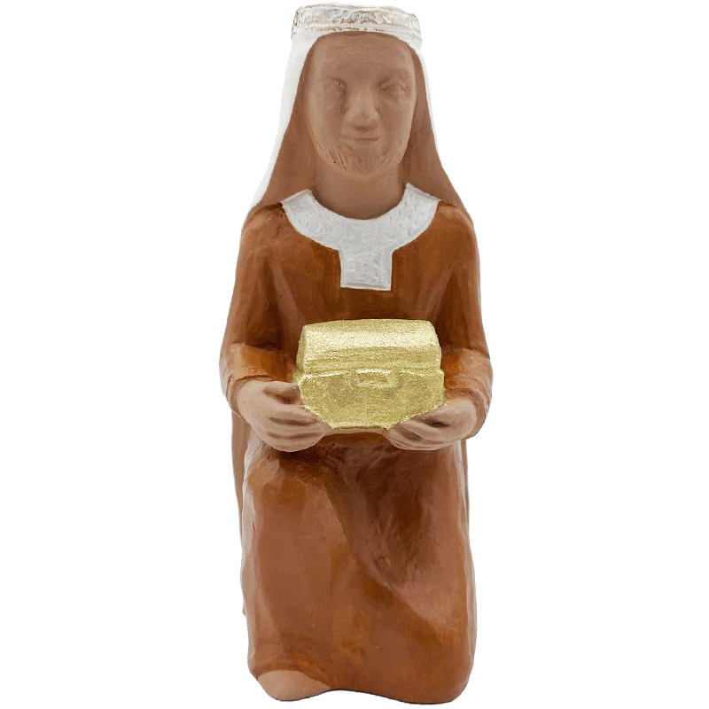 Crèche Nuit de Lumière - roi mage à genoux