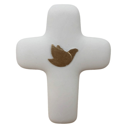 Croix de la paix avec dorure - Croix Emany en pierre d'albâtre