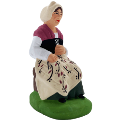 Santon Marcel Carbonel - Femme au boutis