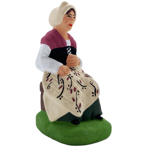Santon Marcel Carbonel - Femme au boutis