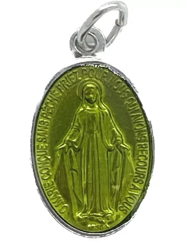 Médaille Miraculeuse vert anis - 19mm
