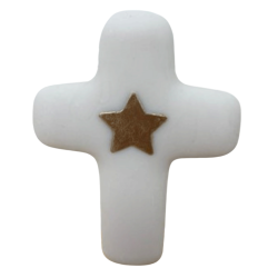 Croix Emany en pierre d'albâtre avec dorure -  Croix de l'étoile