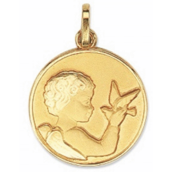 Médaille Ange et oiseau - OR