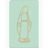 Carte simple de communion vert pastel - vierge miraculeuse - 65X105 mm