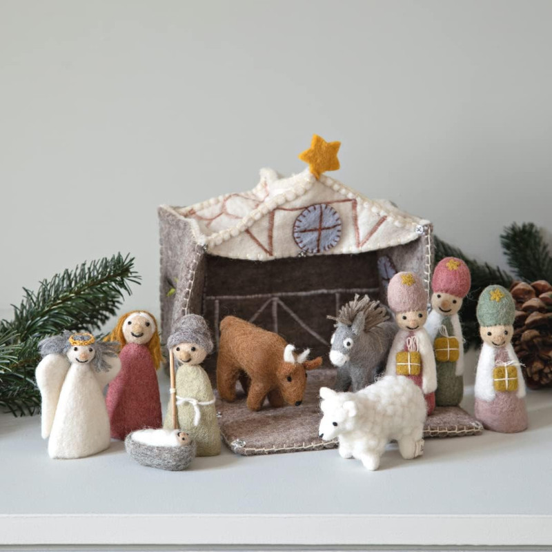 Figurines de crèche en feutre - Nativité 3