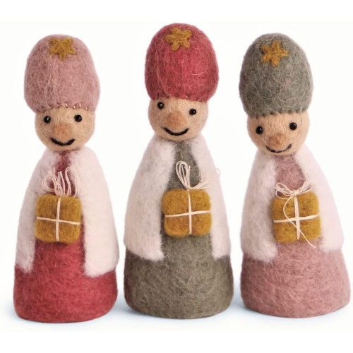 Figurines de crèche en feutre - Les Rois mages