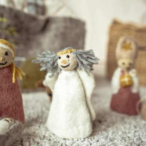 Crèche De Noël En Feutre 100x75 Cm – Figurines Interactives, Sans Colle, Pour Décoration Murale Et Jeu Familial