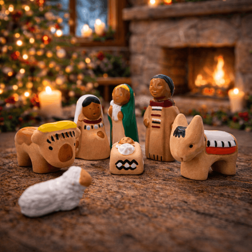 Crèche de Noël terre cuite