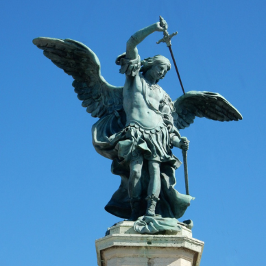 Statue de poussière de marbre de Saint Michel Archange | MONDO CATTOLICO